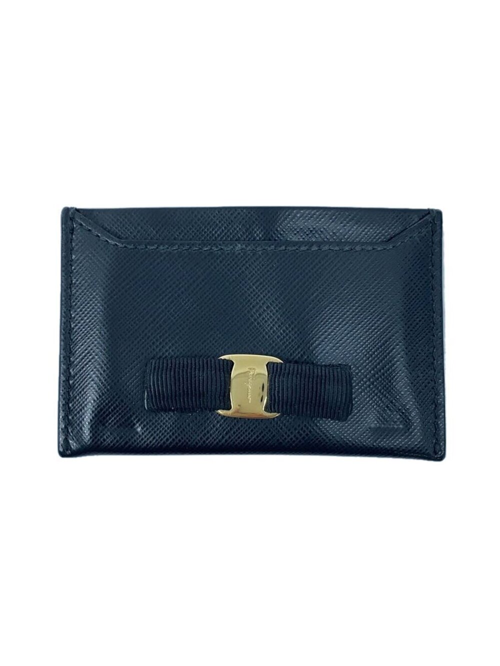 Salvatore Ferragamo Card Case Wallet Leather Black